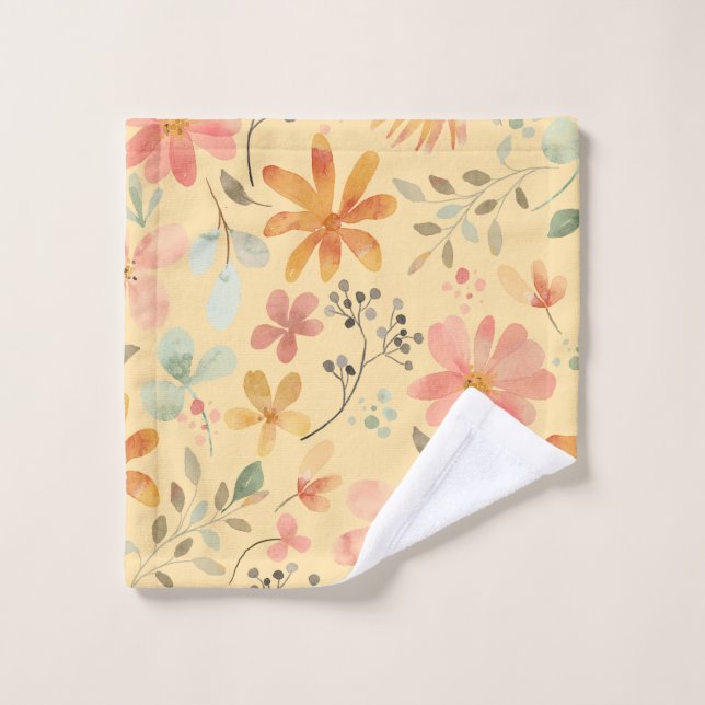 Toalha De Rosto Tendência Floral Impressa Lava (Pano de lavar)