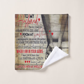 Toalha De Rosto To My Husband Letter, Love Quotes Gift