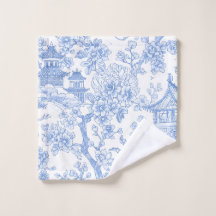 Toile de Chinoiserie Azul Dragão Flor de Cerejeira
