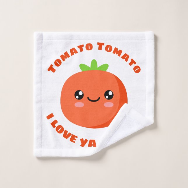 Toalha De Rosto Tomato de tomate eu te amo Tomato (Pano de lavar)