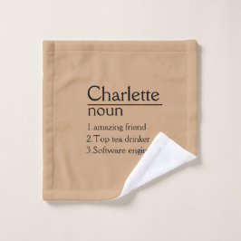 Toalha De Rosto Toque de definição de nome personalizado