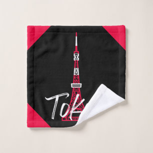 Toalha De Rosto Tóquio Torre Sketch de Minato, Tóquio, Japão