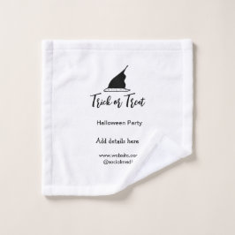 Toalha De Rosto Trick ou trate o chapéu preto do Halloween w