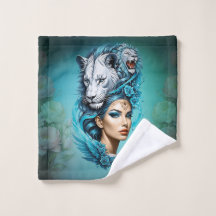 Uma mulher cativante com uma cabeça majestosa de l