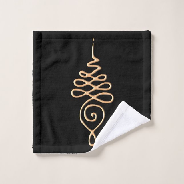 Toalha De Rosto Unalome Dourado  (Pano de lavar)