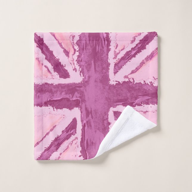Toalha De Rosto Union Jack Painted Art Plum UK (Pano de lavar)