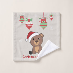Toalha De Rosto Urso Feliz Natal Animais de inverno Ursos Lavar Cl