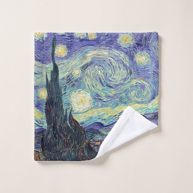 Toalha De Rosto Vincent Van Gogh/ A Noite Estrelada    (Pano de lavar)