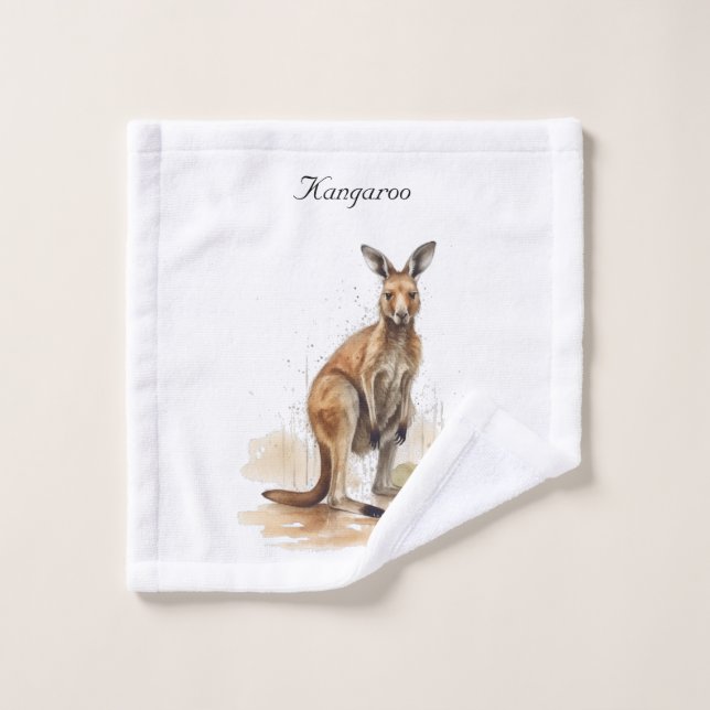 Toalha De Rosto Wanderer de Outback: Watercolor Kangaroo cusom (Pano de lavar)