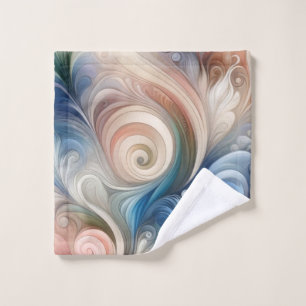 Toalha De Rosto Watercolor Fantasy Floral Pastel Blue & Cream