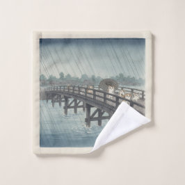 Toalha De Rosto Watercolor Kittens & Japanese Rain Print Parody