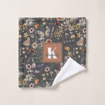 Watercolor Wildflowers Monogram Name