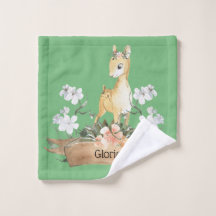 Watercolor Woodland Baby Fawn Nome Personalizado