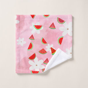 Toalha De Rosto "Watermelon Bloom - Padrão Floral de Verão Diverti