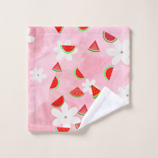 Toalha De Rosto "Watermelon Bloom - Padrão Floral de Verão Diverti