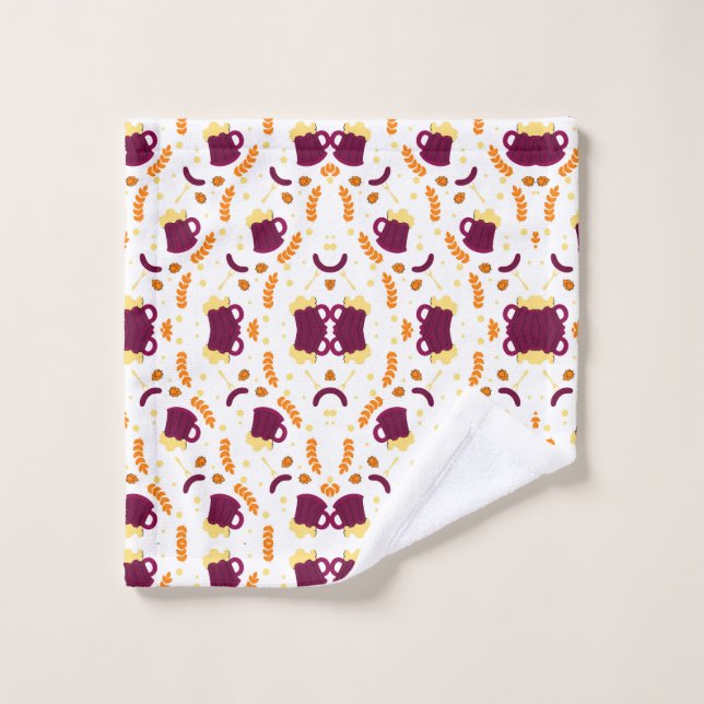 Toalha De Rosto yellow fish skeletons, and orange leaves (Pano de lavar)