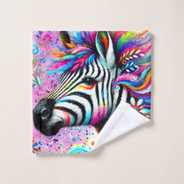 Toalha De Rosto Zebra Floral Rosa-Rosa-Rosa-Rosa-Cinzenta Verde-Ma