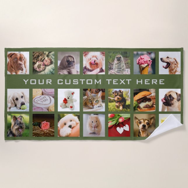 Toalha de SUA praia feita sob encomenda das FOTOS (Frente)