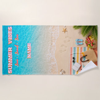Toalha de Verão de Praia Turquesa Estética