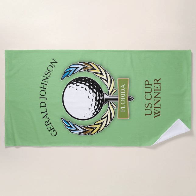 Toalha Design Monograma Golfer Modelo Beach (Frente)