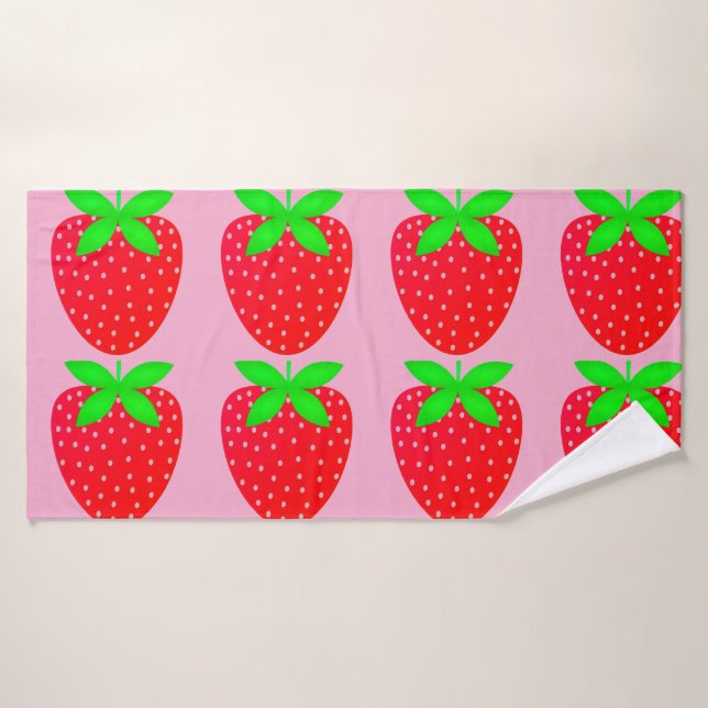 Toalha estampada morangos (Toalha de Banho)