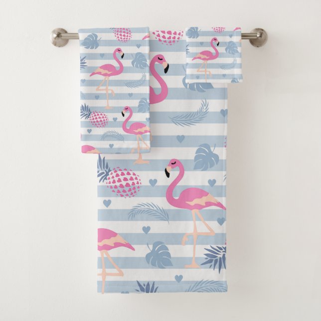 Toalha Flamingo - Rosa e Azul (Insitu)