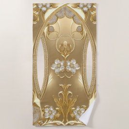 Toalha Floral Beach do Ornamentado Dourado