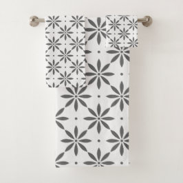 Toalha floral da cinza