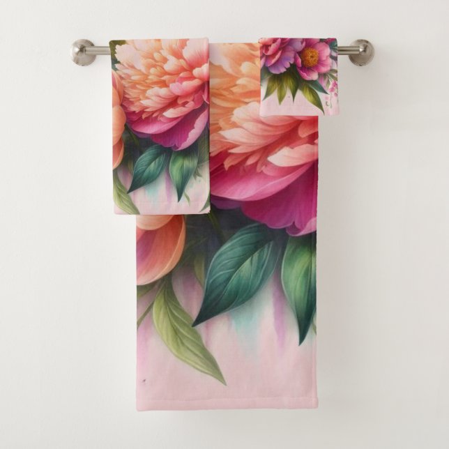Toalha Floral de Peônias Rosa Bonito (Insitu)