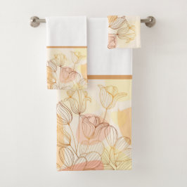 toalha floral linear de ouro gradiente