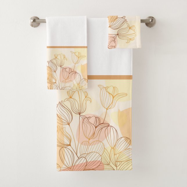 toalha floral linear de ouro gradiente (Insitu)