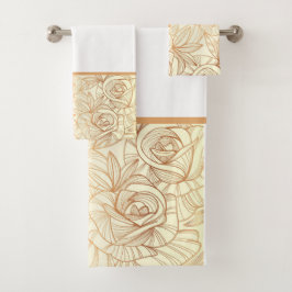 toalha floral linear de ouro gradiente