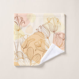 toalha floral linear de ouro gradiente