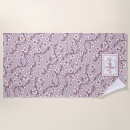 Toalha Floral Monograma Praia - Verão Personalizad