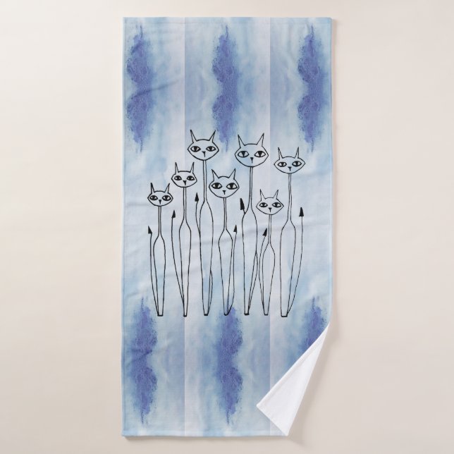 Toalha (Gatos Retirados À Mão) (Toalha de Banho)