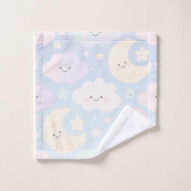 Toalha Kawaii Céu Pastel  (Pano de lavar)