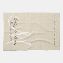 Toalha Linen Russo Olhe com Monograma Branco