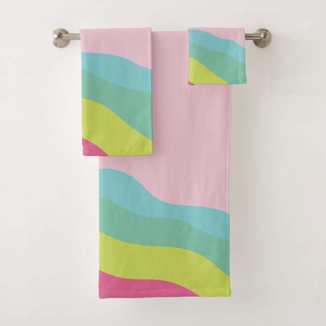 Toalha moderna rosa personalizada com monograma ar (Insitu)
