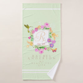 Toalha Monográfica Verde Floral