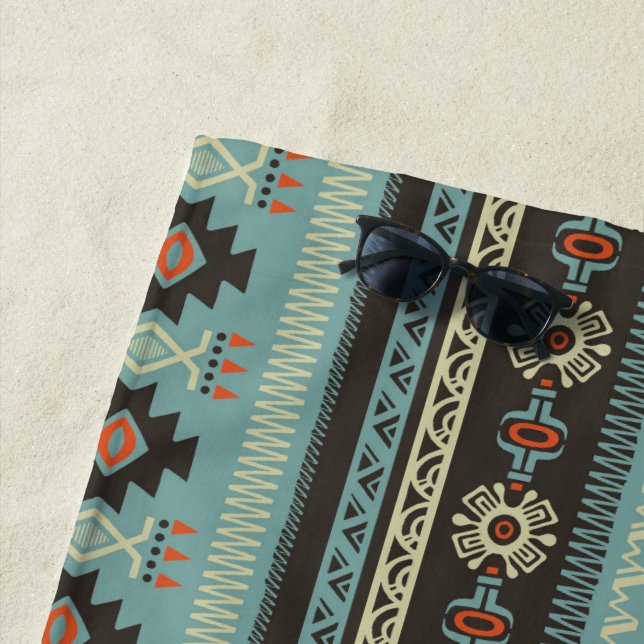 Toalha Nativa de Padrões Geométricos de Banheira (In Situ)