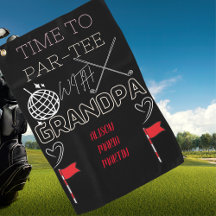 Toalha Negra de Golfe do Vovô com o Nome do Vovô