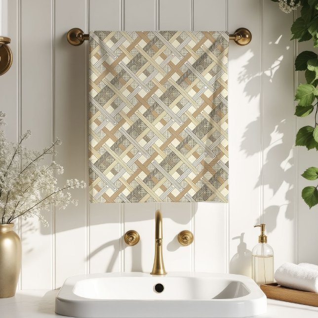 Toalha Pastel Minimalista com Estilo Geométrico (Minimalist Pastel Towel Sleek Geometric Feel)