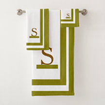Toalha Personalizada com Borda Verde Oliva