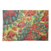 toalha retro de cozinha em cogumelo