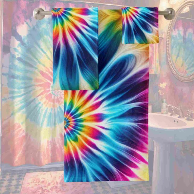 Toalha Tie Dye Arco-Íris Psicodélico (Criador carregado)