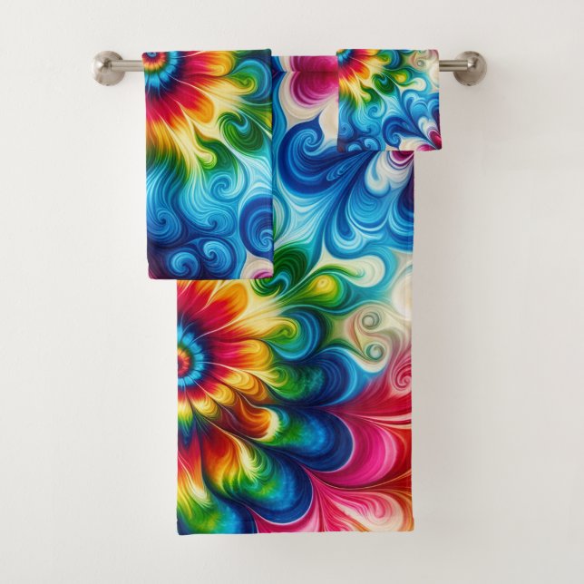Toalha Tie Dye Arco-Íris Psicodélico (Insitu)