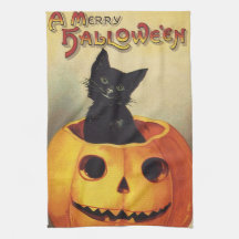 Um Halloween de Feliz por Ellen Clapsaddle, Gato d