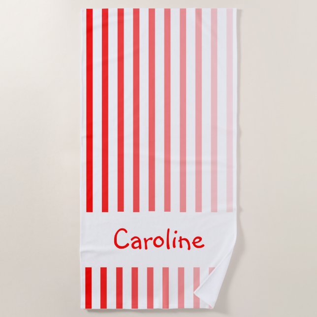 Toalha Vermelha Stripes Beach (Frente)