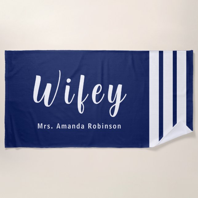 Toalha Wifey Beach Grande Personalizada (Frente)
