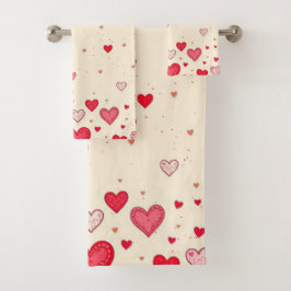Toalhas Amor, Corações, Namorados, Casamento - Conjunto De